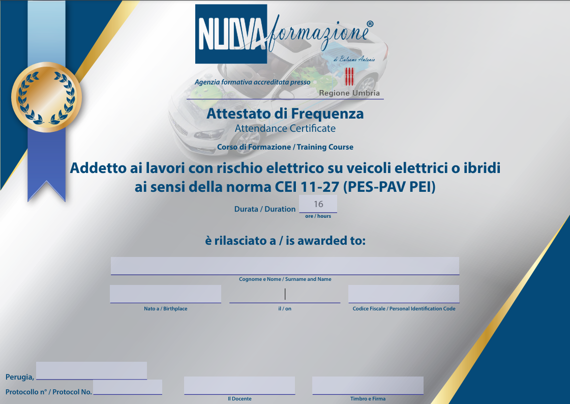 Attestato Qualifica PES PAV Nuovaformazione